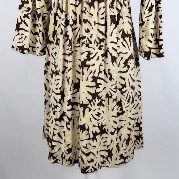 Diane Von Furstenberg Women's Silk Printed Baby Doll Mini Dress Size 2 Brown - Picture 8 of 11